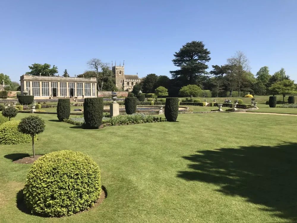 A formal landscaped lawn