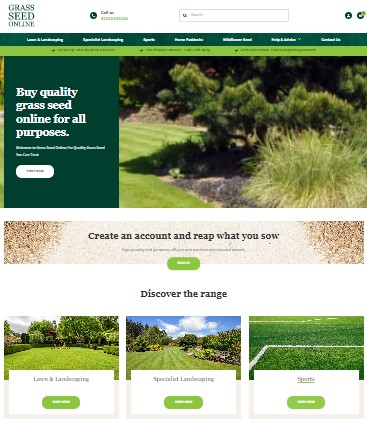 Grass Seed Online New Website Screenshot